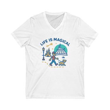 V-Neck Walking Life Is Magical (Bella Canvas)